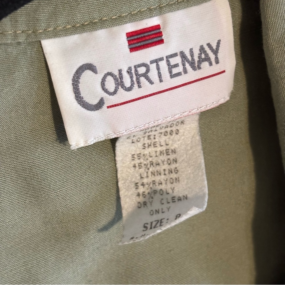 Vintage 70s Courtenay Sage Green Linen Blend Blazer Sz 8 - Picture 5 of 6